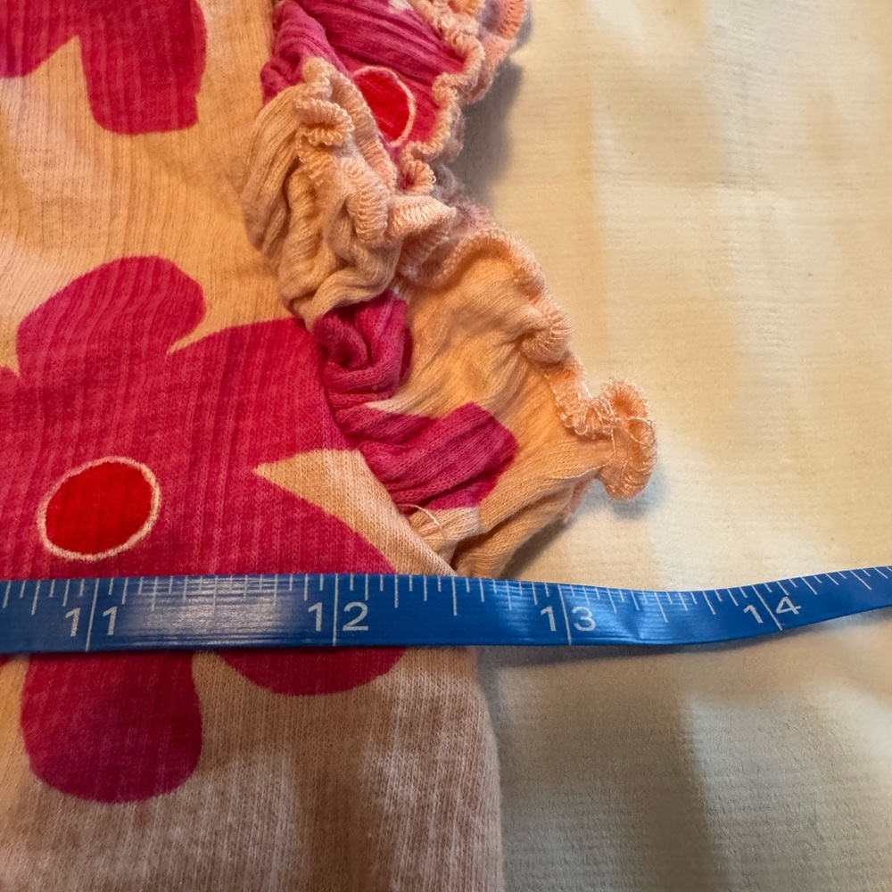 Jessica Simpson Pink Floral Ruffle Shoulder Flutter Sleeve Shirt 6 - Picture 5 of 6